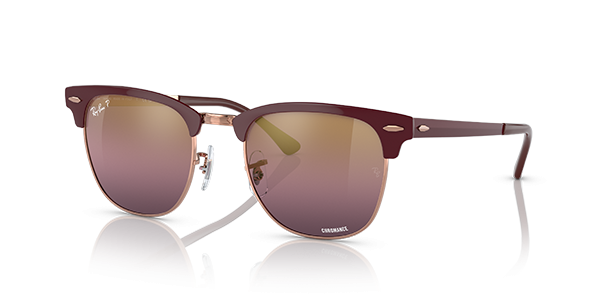 billig Ray Ban Metal Chromance Solbriller in BordeauX On Rose Gold and Gold Red, ray ban engros